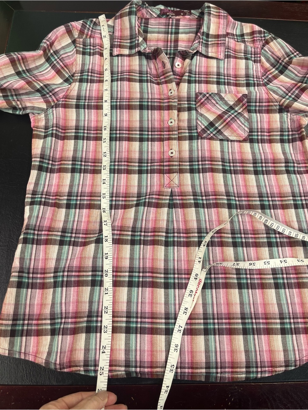 PrAna “Gina” style plaid shirt size medium - Picture 8 of 10
